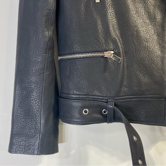 Elizabeth And James Black Lamb Leather Jacket - Picture 4 of 8